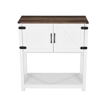 VEVOR Coffee Bar Cabinet 3-Tier Coffee Bar Table with Magnet Doors Brown White