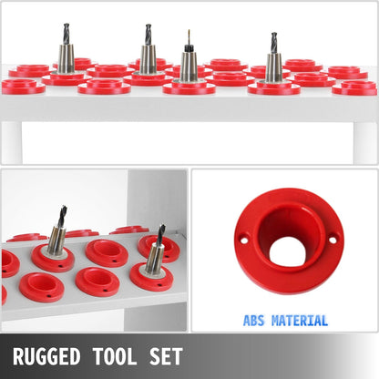 Heavy Duty CNC Tool Cart with 36 BT40 Holders, Steel, 90x45x90 cm, 25 kg