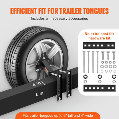 Heavy-Duty Trailer Spare Tire Mount, 72 kg Capacity, Fits Multiple Wheel Sizes