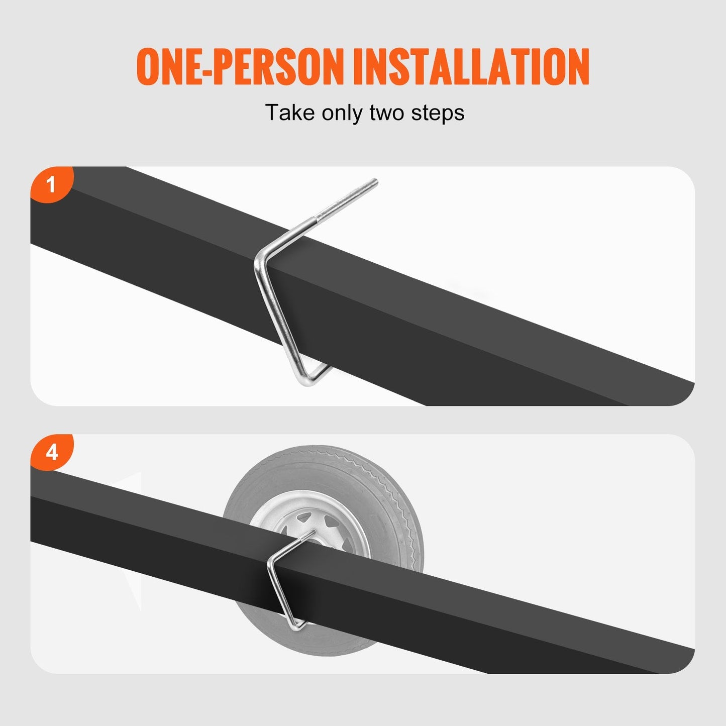 Zinc-Plated U-Bolt Spare Tire Holder with Lock for Trailer and Marine Use