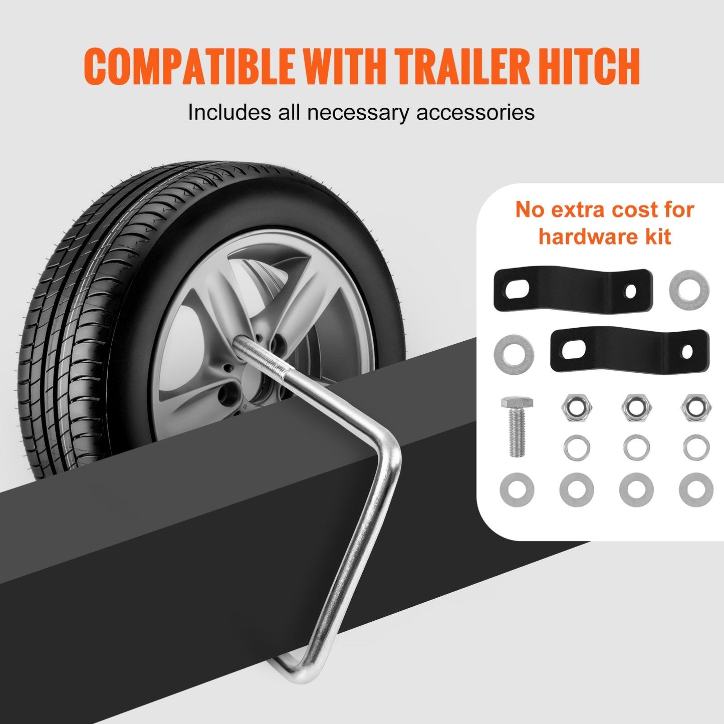 Zinc-Plated U-Bolt Spare Tire Holder with Lock for Trailer and Marine Use