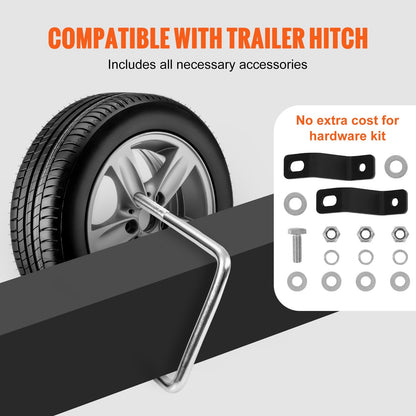 Zinc-Plated U-Bolt Spare Tire Holder with Lock for Trailer and Marine Use