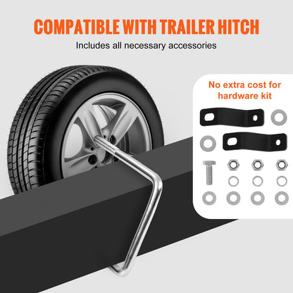 VEVOR U-Bolt Spare Tire Carrier, Zinc Plated Spare Tire Holder Bracket with Lock,