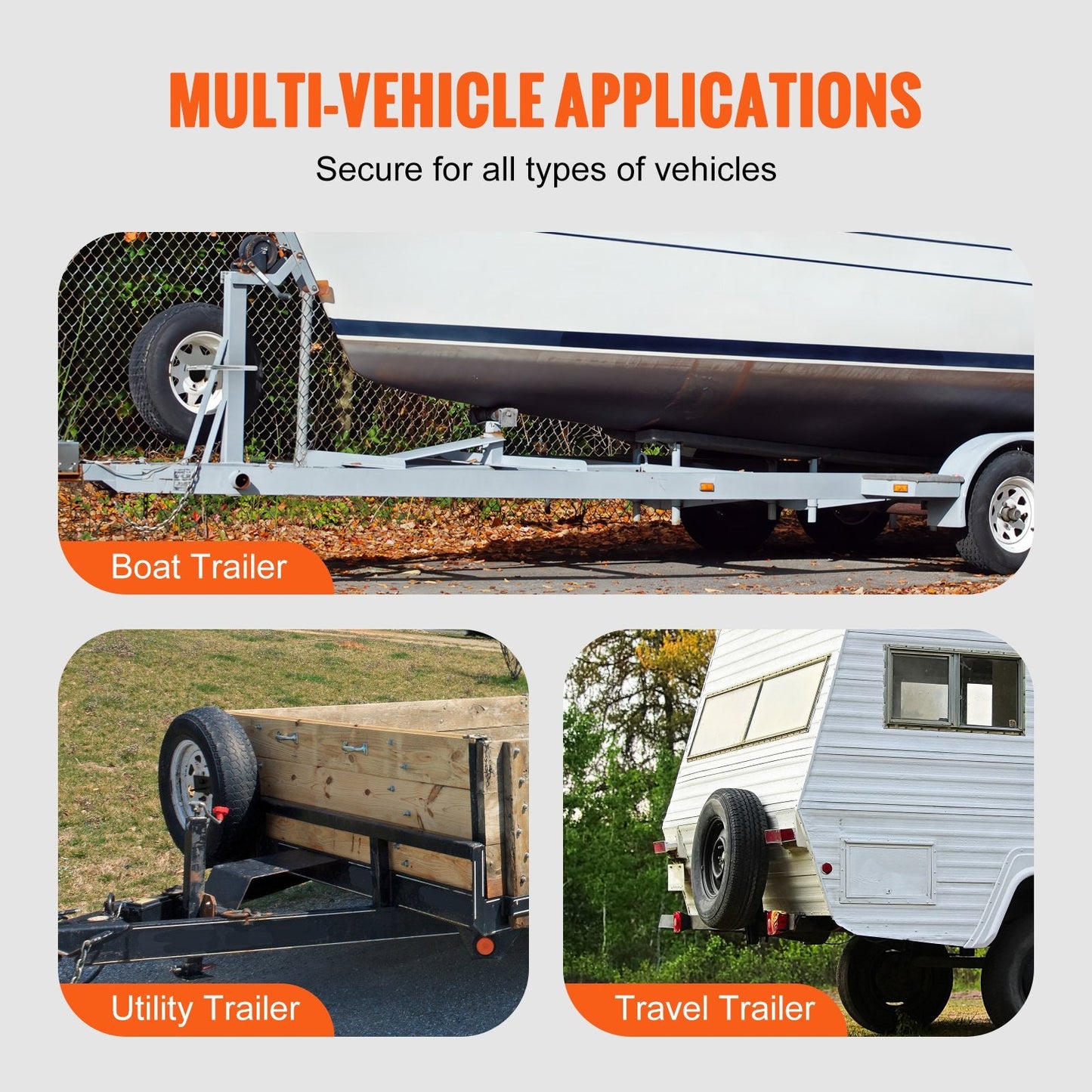Zinc-Plated U-Bolt Spare Tire Holder with Lock for Trailer and Marine Use