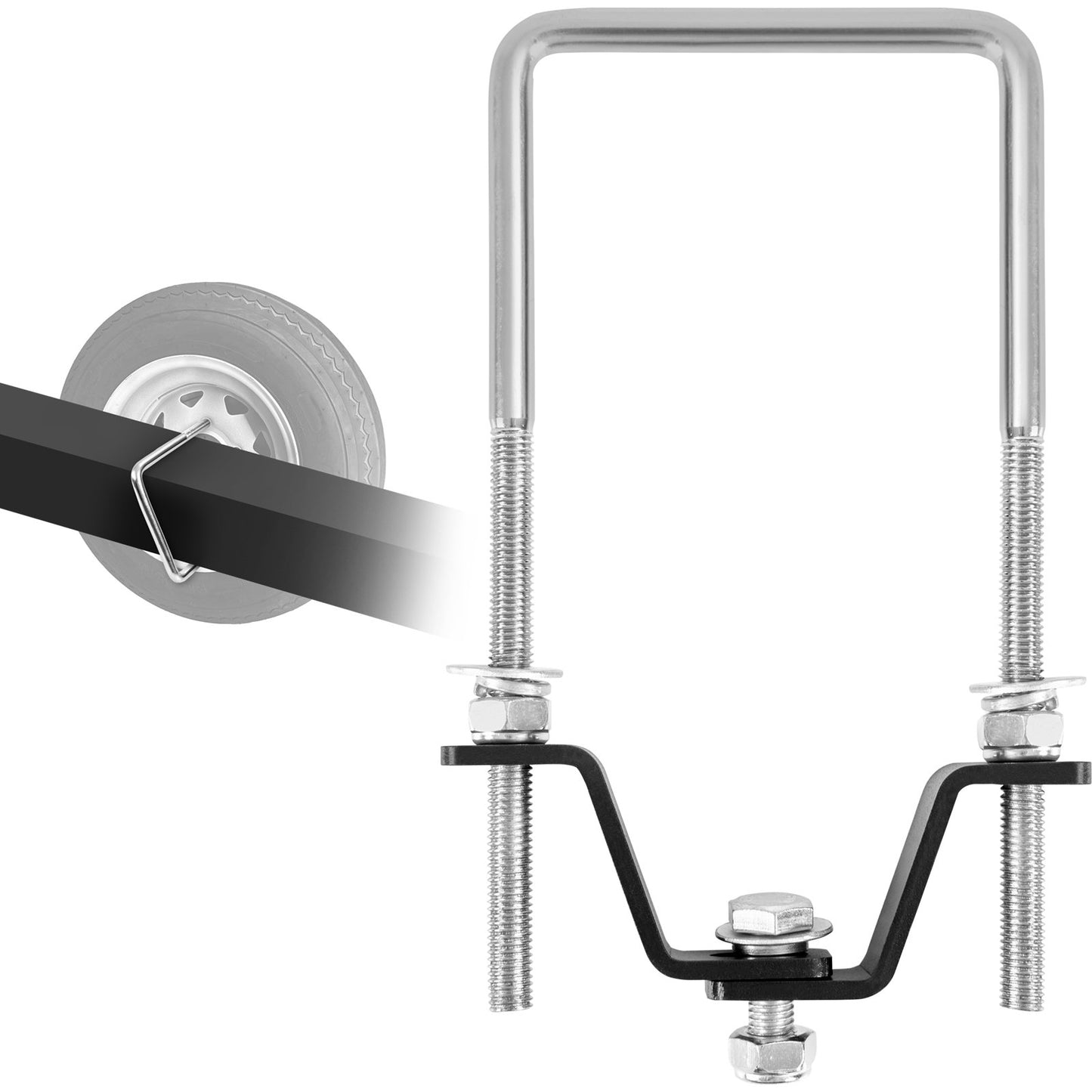 VEVOR U-Bolt Spare Tire Carrier, Zinc Plated Spare Tire Holder Bracket with Lock,