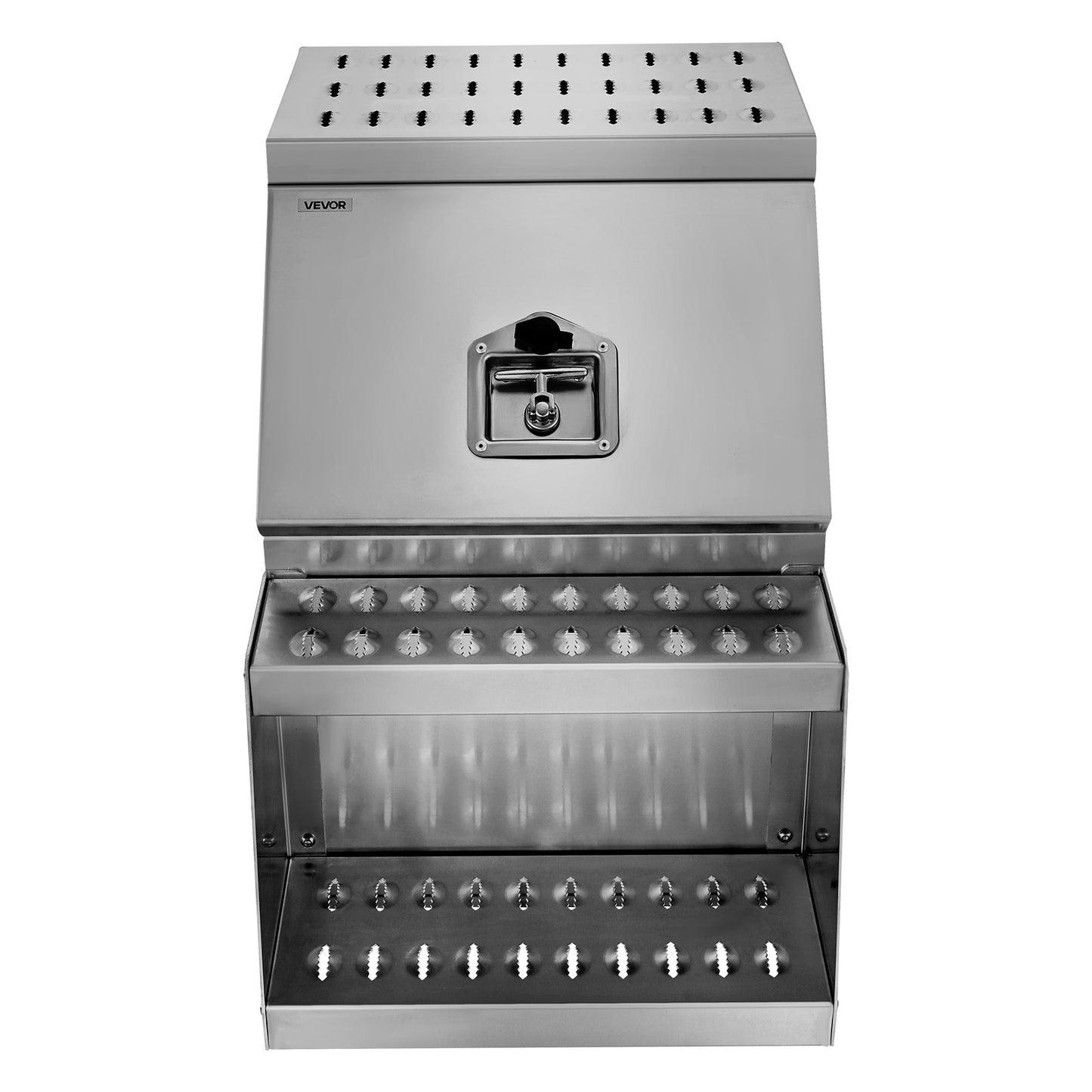 Semi-Truck Step Tool Box, 457 x 695 x 645 mm Heavy Duty Aluminum Toolbox Side Mount, Waterproof Side Storage Saddle Step Box with T-Handle Lock & Keys for Semi Trucks, Flatbed Trailers