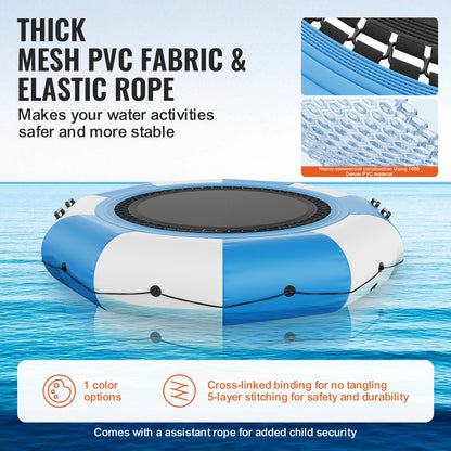 VEVOR Inflatable Water Bouncer, 10ft Recreational Water Trampoline, Portable Bounce