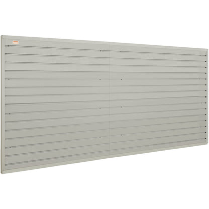 Modular Gray PVC Slatwall Panels for Garage & Retail - Set of 8, 122 x 31 cm