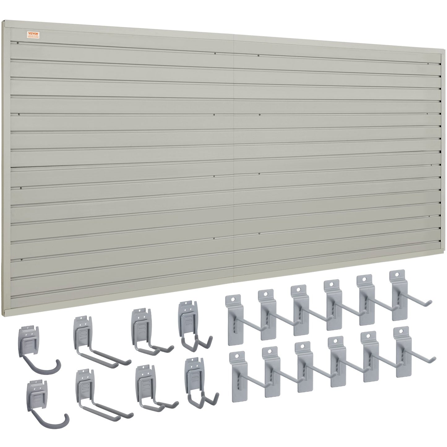 VEVOR Slatwall Panels with Hooks, 121.9 x 30.48 cm Gray Garage Wall Panels (Set