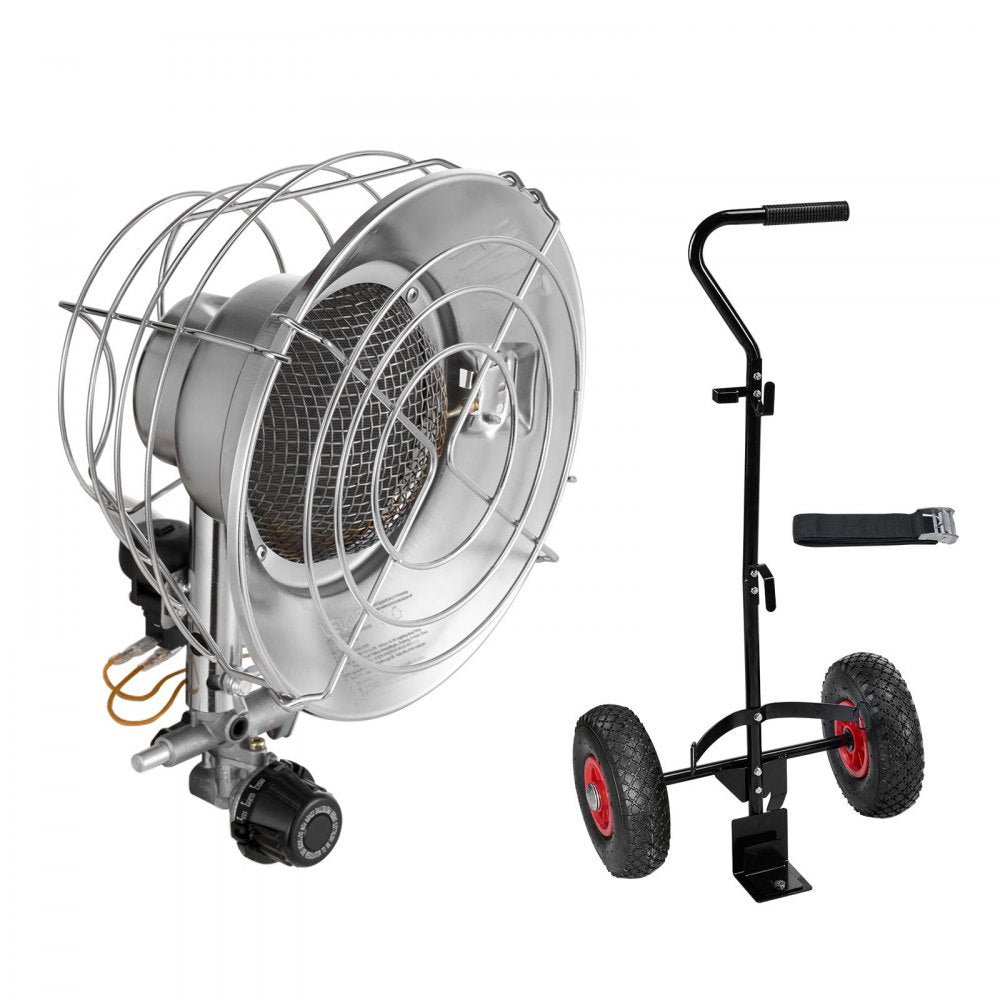 VEVOR Propane Tank Top Heater with Portable Trolley 15000 BTU Infrared Single Burner