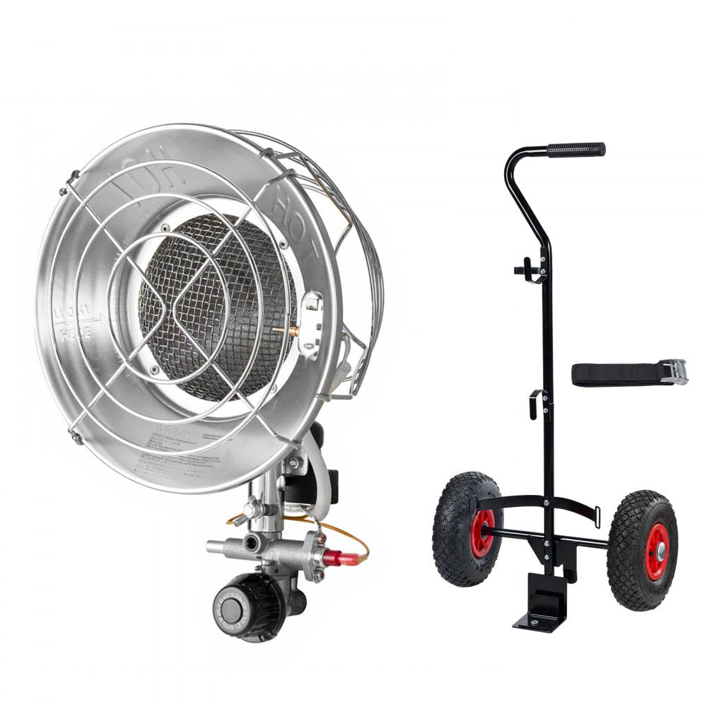 VEVOR Propane Tank Top Heater with Portable Trolley 15000 BTU Infrared Single Burner