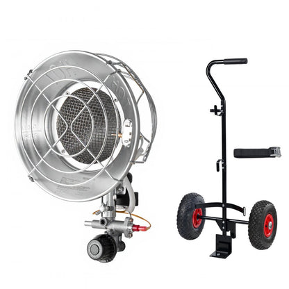 VEVOR Propane Tank Top Heater with Portable Trolley 15000 BTU Infrared Single Burner