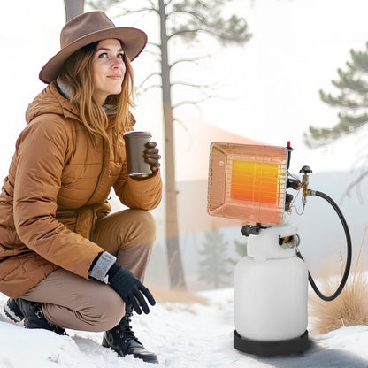 VEVOR Propane Tank Top Heater 13000 BTU Rapid Heating Infrared Single Burner Square
