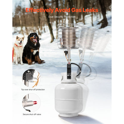 VEVOR Propane Tank Top Heater 42000 BTU Infrared Radiant Single Burner for Outdoors