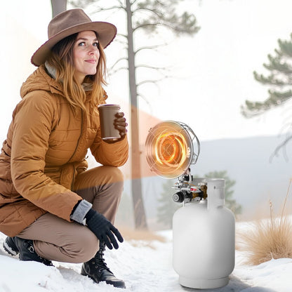 VEVOR Propane Tank Top Heater 15000 BTU Infrared Radiant Single Burner Round Outdoor