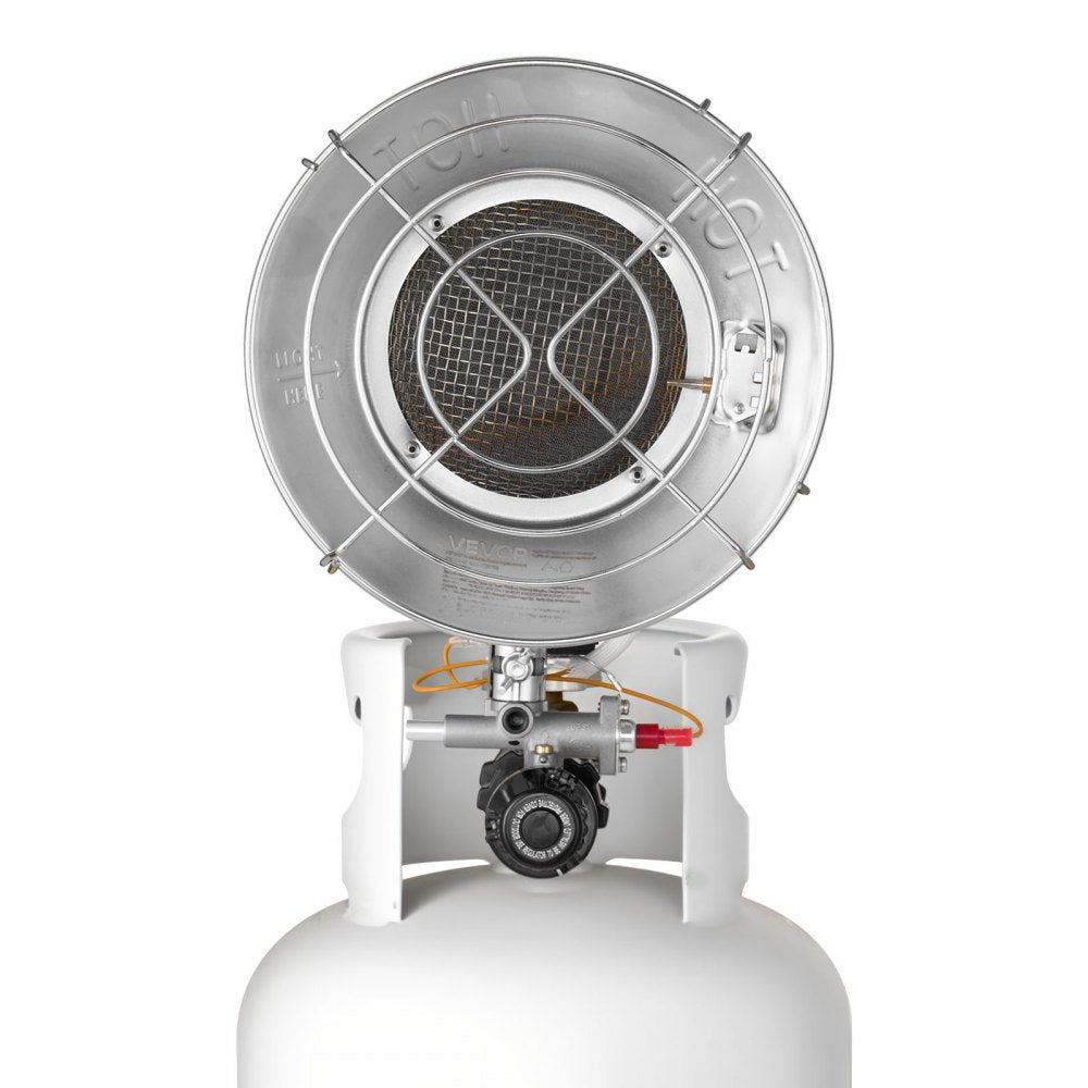 VEVOR Propane Tank Top Heater 15000 BTU Infrared Radiant Single Burner Round Outdoor