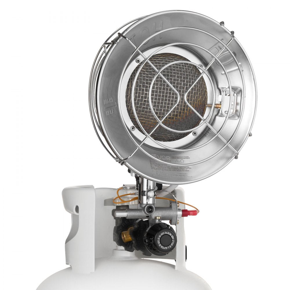 VEVOR Propane Tank Top Heater 15000 BTU Infrared Radiant Single Burner Round Outdoor