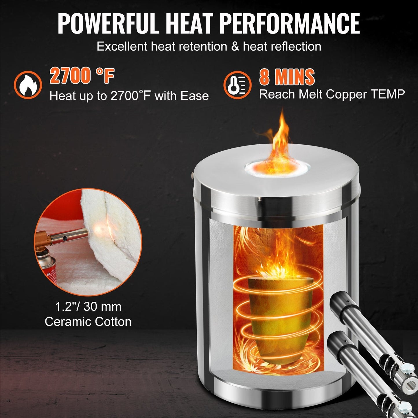 12KG Propane Smelting Furnace Kit with Double Burners for Metal Casting