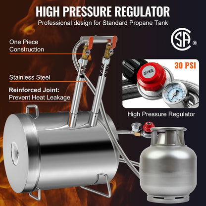 12KG Propane Smelting Furnace Kit with Double Burners for Metal Casting