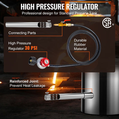 VEVOR 6KG Propane Smelting Furnace Kit Melting Furnace Stainless Steel 2700℉