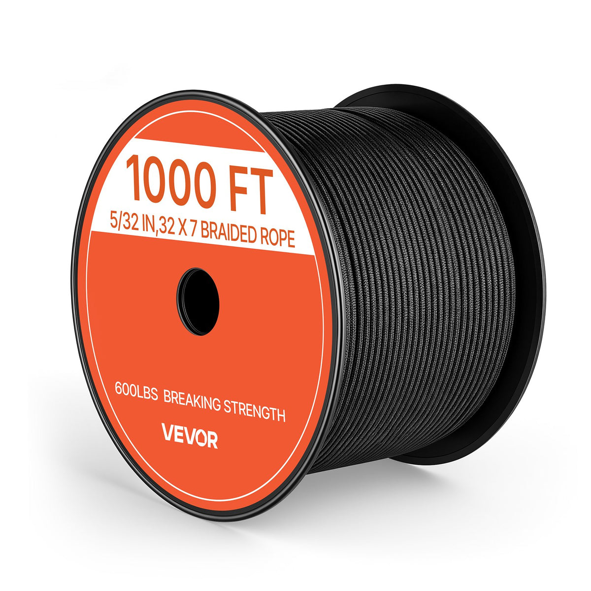 Paracord Rope 4 mm x 305 m Nylon Parachute Cord 550 Tactical, Survival Cord, Heavy Duty 7 Strand, 272 kg High Breaking Strength, Utility Rope, for Outdoor Camping & Bracelets, Black