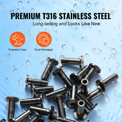 VEVOR 101 Pack T316 Stainless Steel Protector Sleeves for 3.2mm Wire Rope Cable
