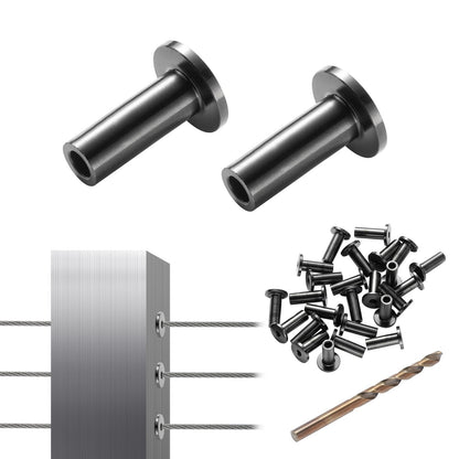 VEVOR 101 Pack T316 Stainless Steel Protector Sleeves for 3.2mm Wire Rope Cable