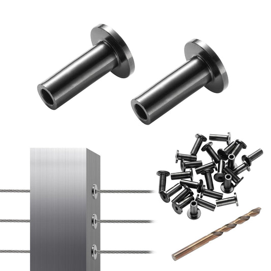 VEVOR 101 Pack T316 Stainless Steel Protector Sleeves for 3.2mm Wire Rope Cable