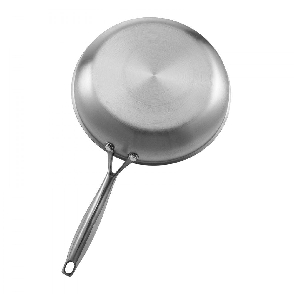 Triply Stainless Steel Frying Pan 3Pcs 240 280 320mm for Dishwasher Silver