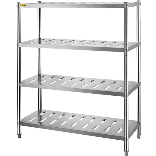 VEVOR Garage Shelf Heavy Duty Shelving 4-Tier 120x45x155 cm Stainless Steel