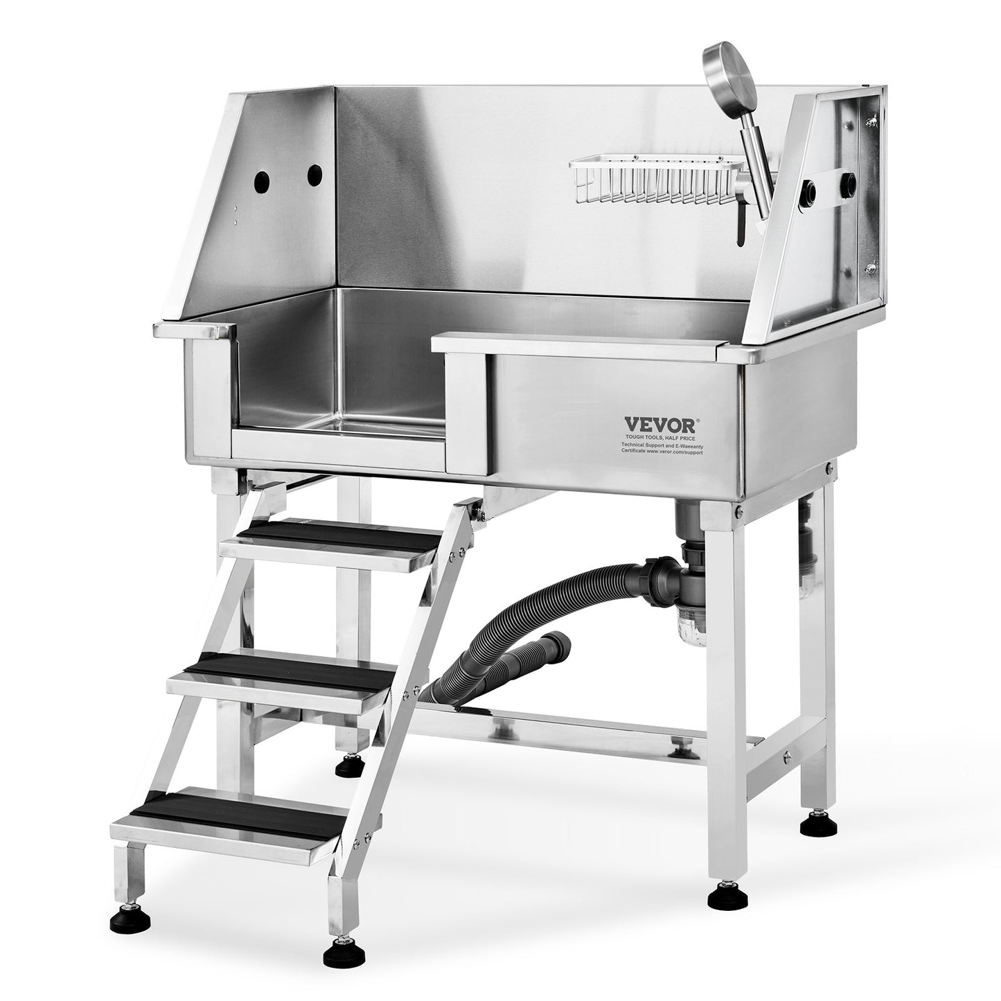 VEVOR 34Inch 86.4CM Pet Dog Bathing Station w/Ramp, Professional Stainless Steel