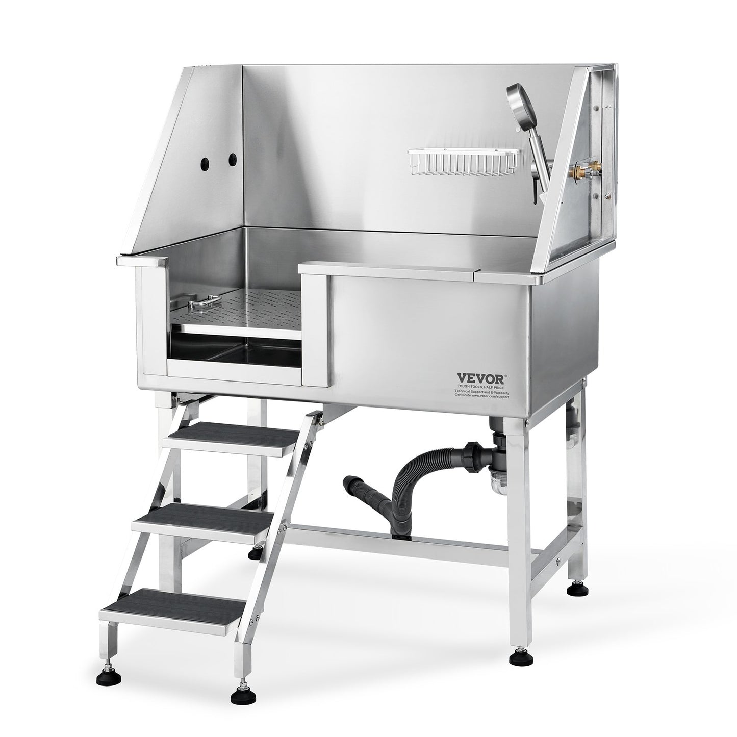 VEVOR 38Inch  96.5CM Pet Dog Bathing Station w/Ramp, Professional Stainless Steel