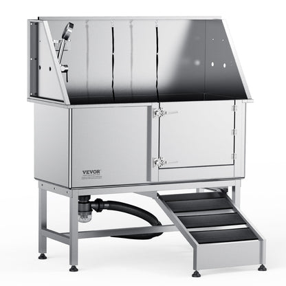 Professional 1.57M Stainless Steel Dog Grooming Tub with Ramp and Accessories