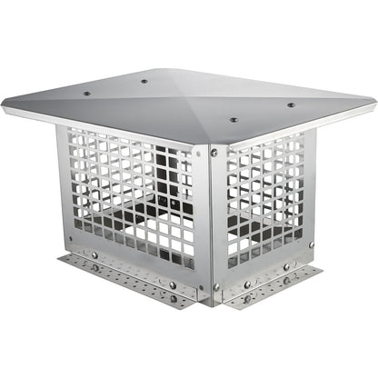 Stainless Steel Chimney Cap 0.33m x 0.25m with Removable Top and Wind Resistance