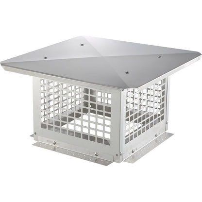 Stainless Steel Chimney Cap 0.3m x 0.3m with Removable Top and Mesh Cover