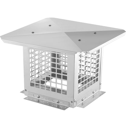 Stainless Steel Chimney Cap with Mesh, Wind-Resistant, 0.23m x 0.23m