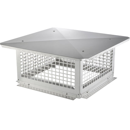 Stainless Steel Chimney Cap with Mesh, 0.43m x 0.43m, Wind-Resistant Design