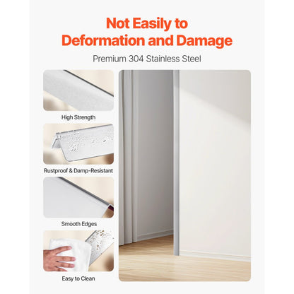 Stainless Steel Wall Corner Protector, 38 x 38 x 2436 mm, 10 Pack Metal Corner Guards, 304 Stainless Steel Edge Trim 90-