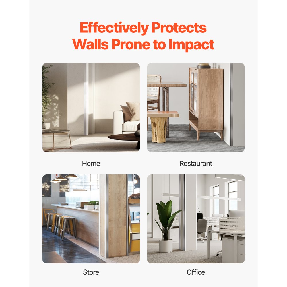 Stainless Steel Wall Corner Protector, 38 x 38 x 2436 mm, 10 Pack Metal Corner Guards, 304 Stainless Steel Edge Trim 90-