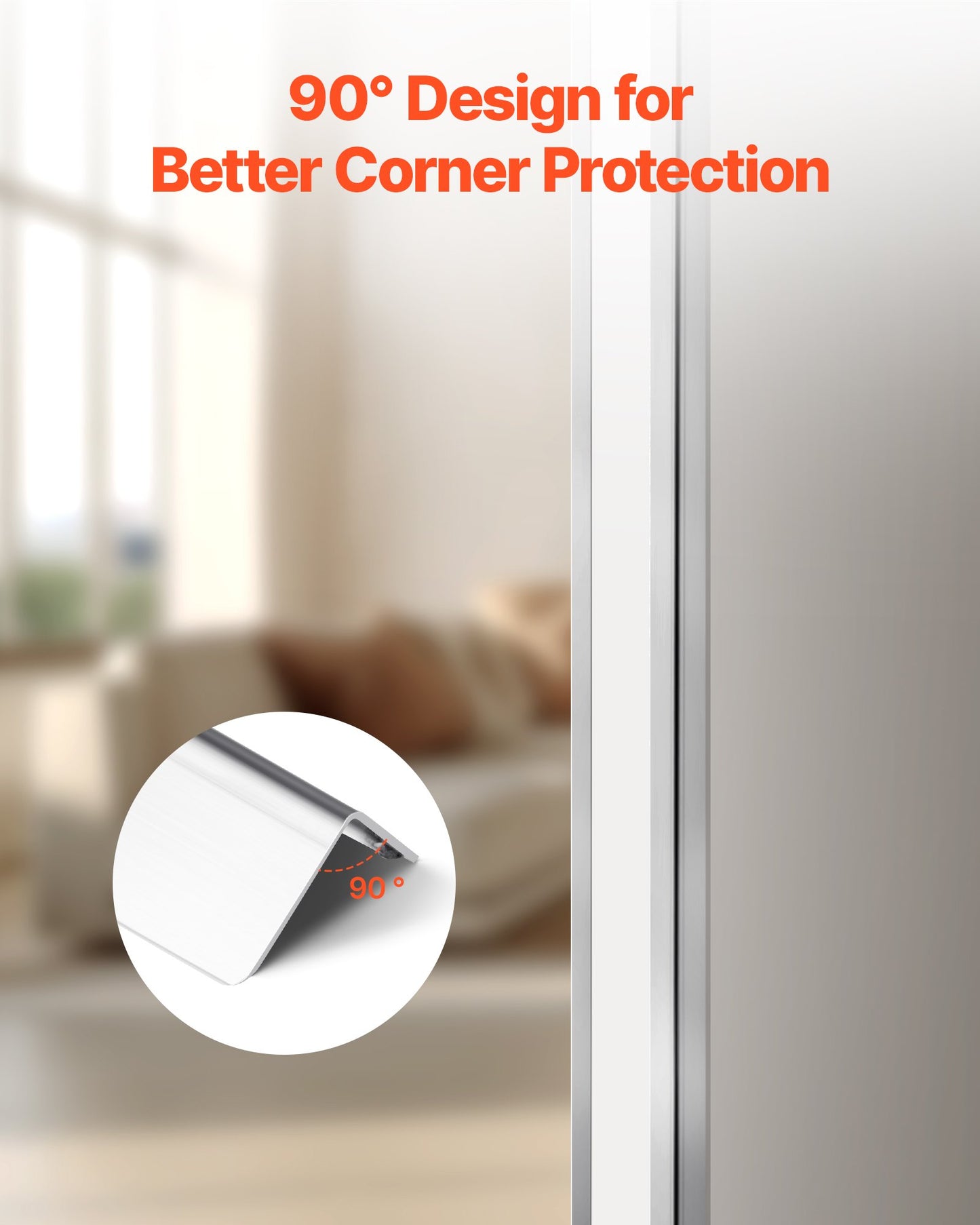 Stainless Steel Wall Corner Protector, 25 x 25 x 1217 mm , 10 Pack Metal Corner Guards, 304 Stainless Steel Edge Trim 90-Degree Angle for Home,Office,Commercial Wall Protection, with 3m Tape