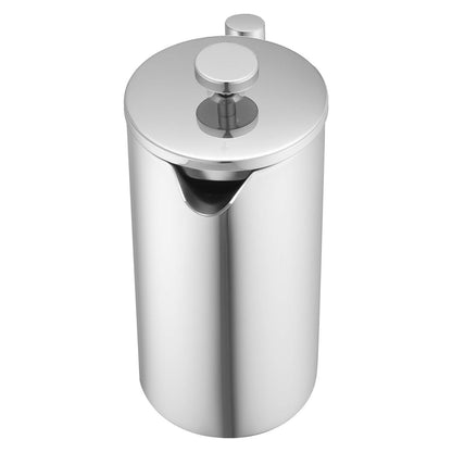 French Press Coffee Maker, 1.5 Liter Stainless Steel Coffee Press Tea Maker with Filter, Large Double Wall Insulated French Presses Cold Brew for Camping Travel Home Kitchen, Silver