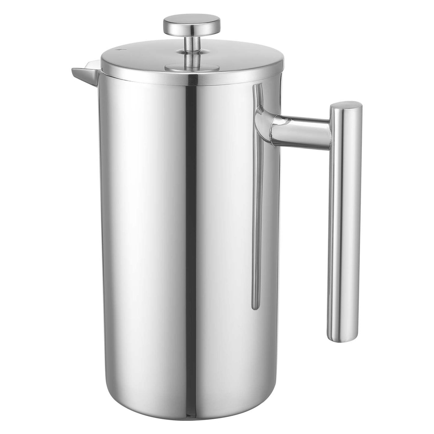 French Press Coffee Maker, 1.5 Liter Stainless Steel Coffee Press Tea Maker with Filter, Large Double Wall Insulated French Presses Cold Brew for Camping Travel Home Kitchen, Silver