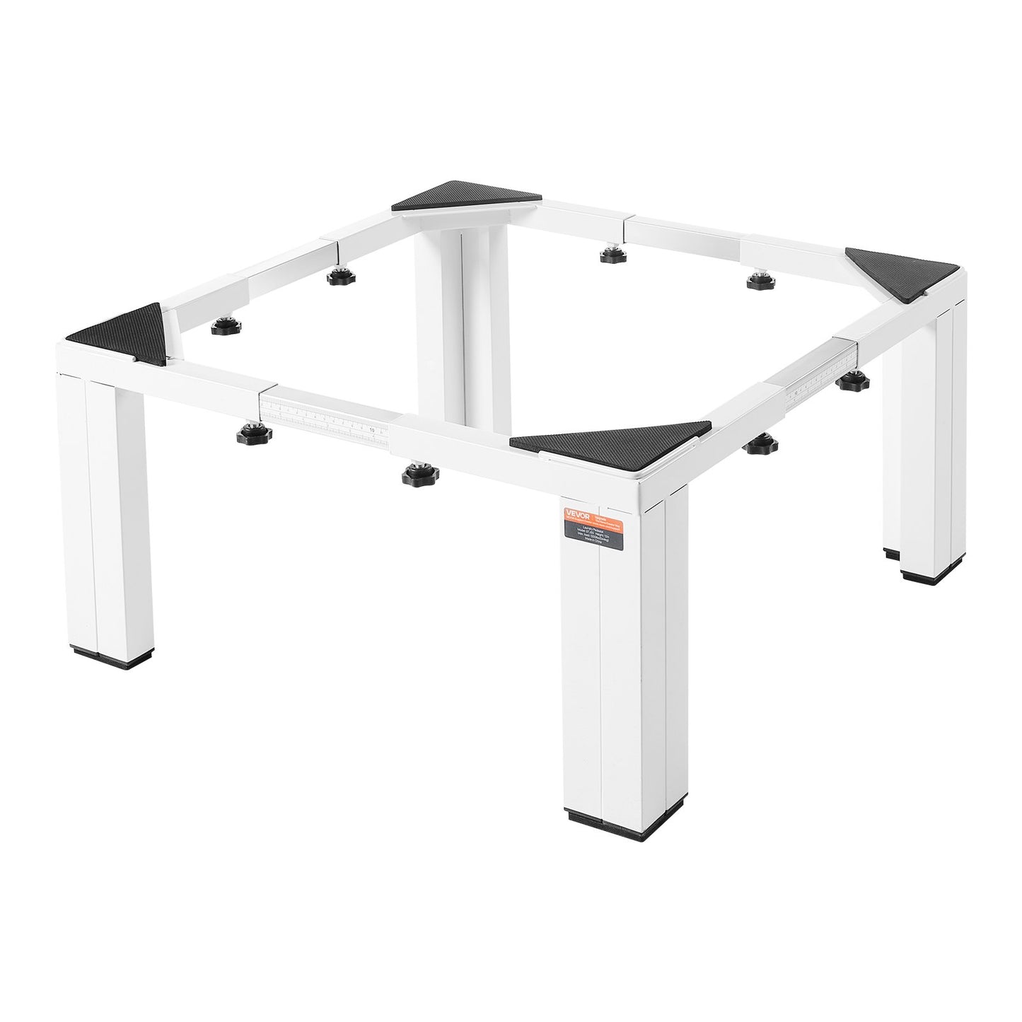 Laundry Pedestal, 305 mm Height, Washer and Dryer Pedestals with 544 kg Weight Load Capacity, 475-785 mm Adjustable, Non-Slip Feet, Heavy-duty Steel Washing Machine Stand Universal Fit, White