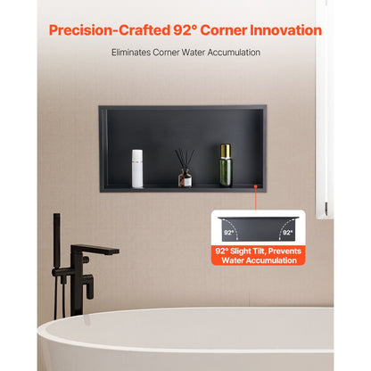 VEVOR Shower Niche 33.0x63.5x10.2cm Recessed Wall Shelf Stainless Steel