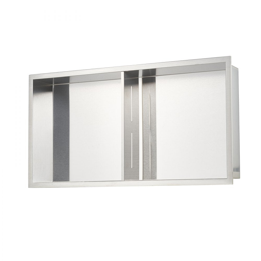 VEVOR Shower Niche 33.0 x 63.5 x 10.2 cm Recessed Wall Shelf Stainless Steel Silver