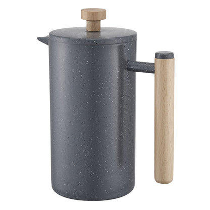 French Press Coffee Maker, 1 Liter Stainless Steel Coffee Press Tea Maker with Filter, Large Double Wall Insulated French Presses Cold Brew for Camping Travel Home Kitchen, Black