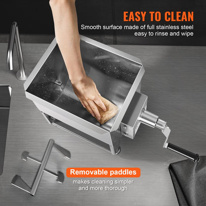 10L Manual Meat Mixer Sausage Hand Mixer Machine Stainless Steel