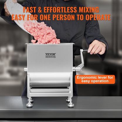 VEVOR 10L Manual Meat Mixer Sausage Hand Mixer Machine Stainless Steel
