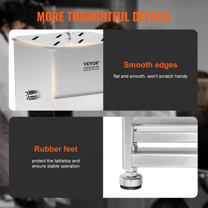 10L Stainless Steel Manual Sausage Mixer for Commercial Use, 4.8 kg Capacity