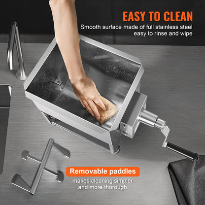 VEVOR 20L Manual Meat Mixer Sausage Hand Mixer Machine Stainless Steel